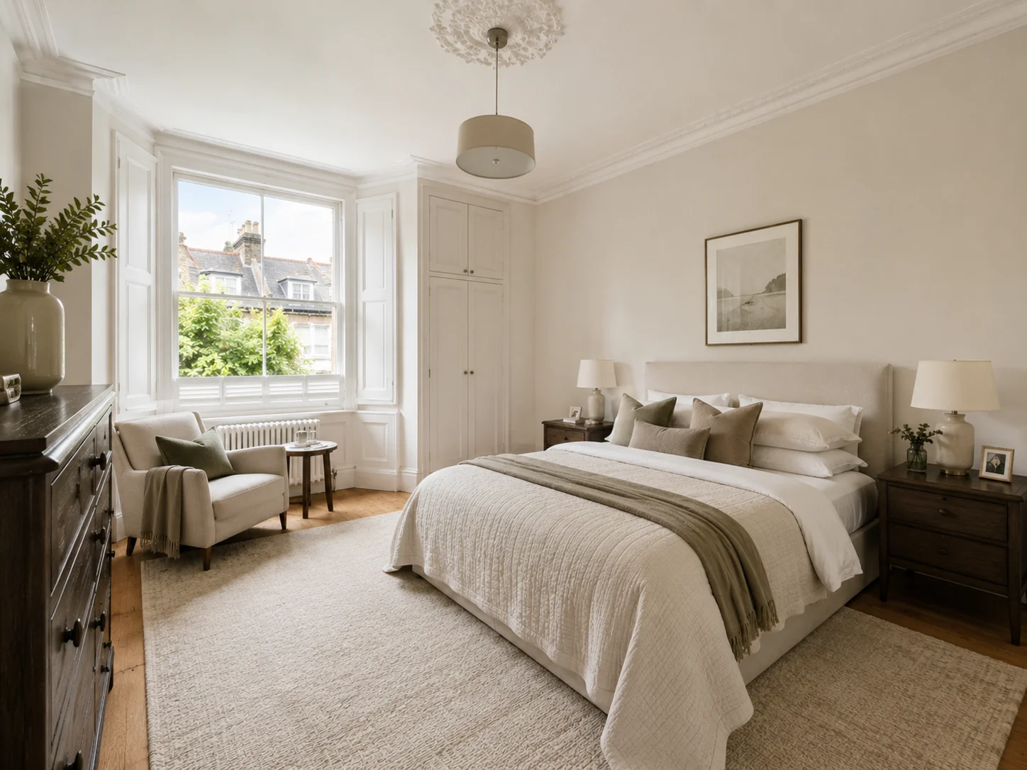 Master bedroom with bay window