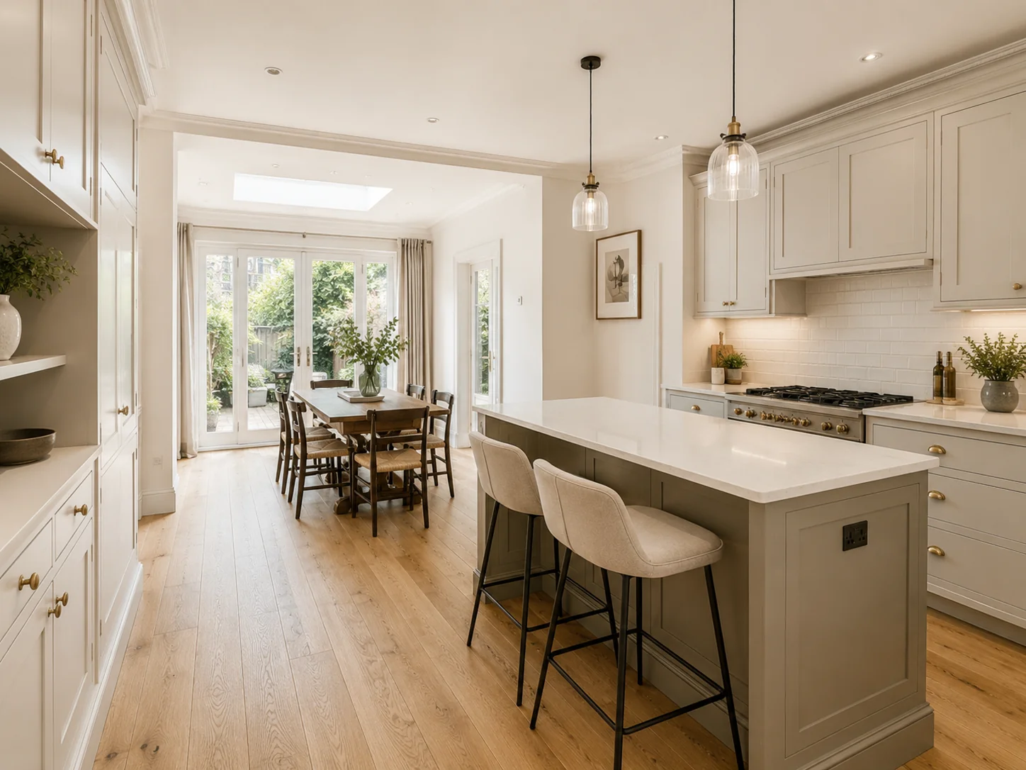 Open-plan kitchen and dining